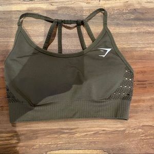GYMSHARK energy seamless khaki green sports bra